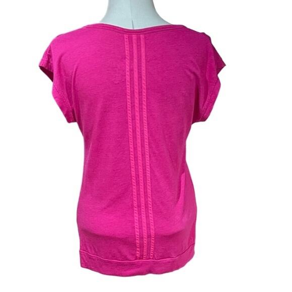 Adidas Cap Sleeve Wide Neck Tie Top Pink Large - Picture 4 of 8